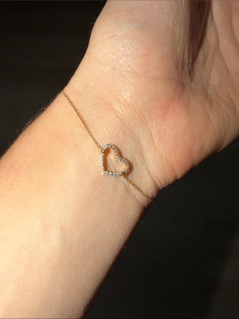 Solid 14k gold and Diamond heart kendra scott bracelet